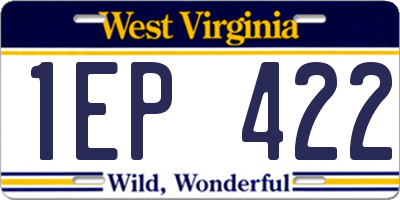 WV license plate 1EP422