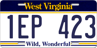 WV license plate 1EP423