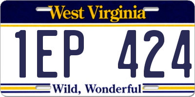 WV license plate 1EP424