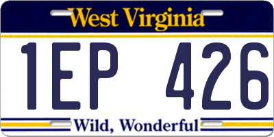 WV license plate 1EP426