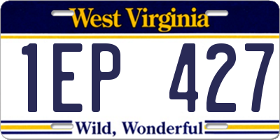 WV license plate 1EP427