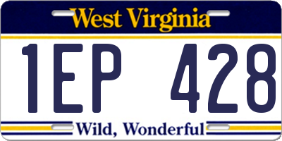 WV license plate 1EP428