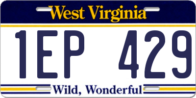WV license plate 1EP429