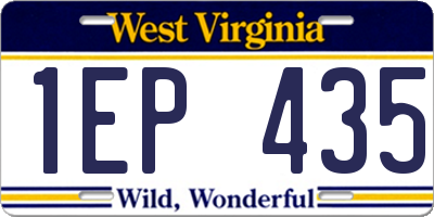 WV license plate 1EP435