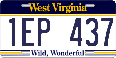 WV license plate 1EP437