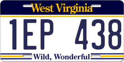 WV license plate 1EP438