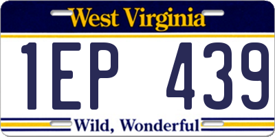 WV license plate 1EP439