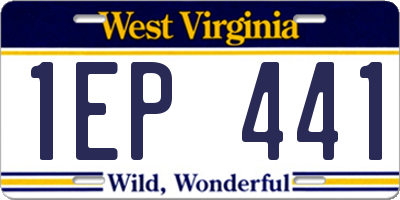 WV license plate 1EP441