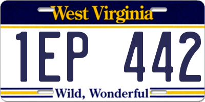 WV license plate 1EP442