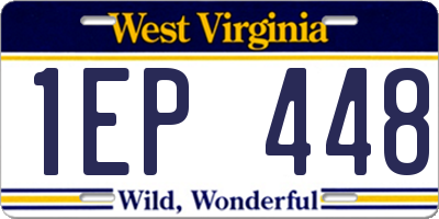 WV license plate 1EP448