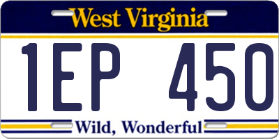 WV license plate 1EP450
