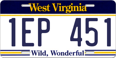 WV license plate 1EP451