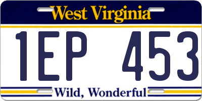 WV license plate 1EP453