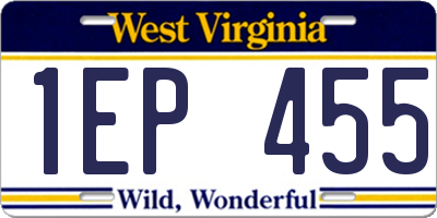 WV license plate 1EP455