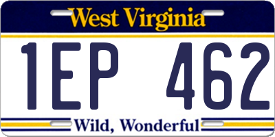 WV license plate 1EP462