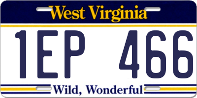 WV license plate 1EP466