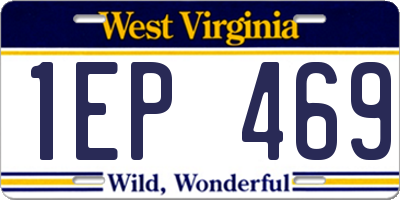 WV license plate 1EP469