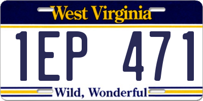 WV license plate 1EP471