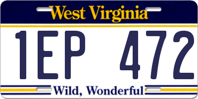 WV license plate 1EP472