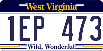 WV license plate 1EP473