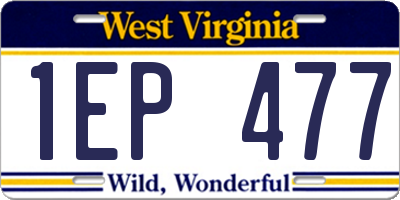 WV license plate 1EP477