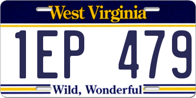 WV license plate 1EP479