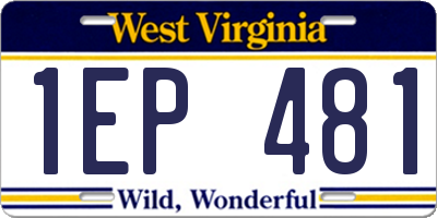 WV license plate 1EP481