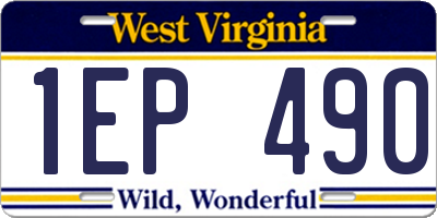 WV license plate 1EP490