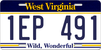 WV license plate 1EP491