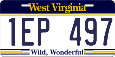 WV license plate 1EP497