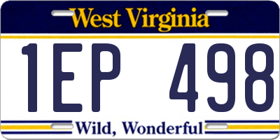 WV license plate 1EP498