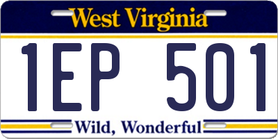 WV license plate 1EP501
