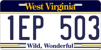 WV license plate 1EP503