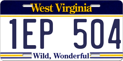 WV license plate 1EP504