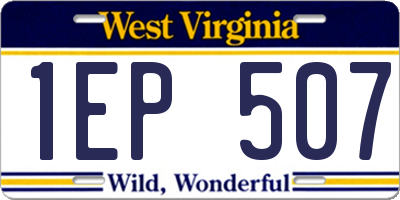 WV license plate 1EP507