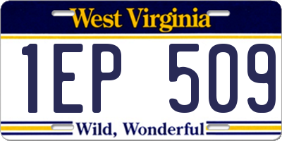 WV license plate 1EP509