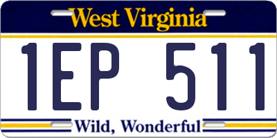 WV license plate 1EP511