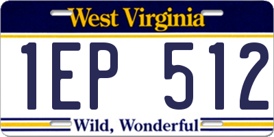 WV license plate 1EP512