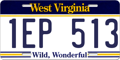 WV license plate 1EP513
