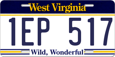 WV license plate 1EP517
