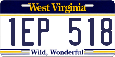 WV license plate 1EP518