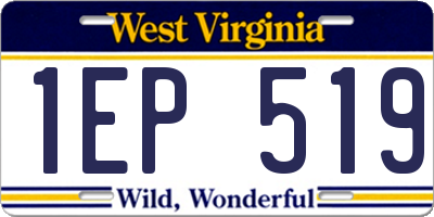 WV license plate 1EP519