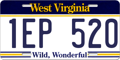 WV license plate 1EP520