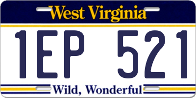 WV license plate 1EP521