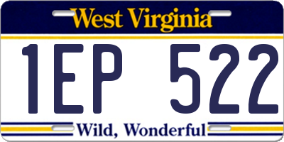 WV license plate 1EP522
