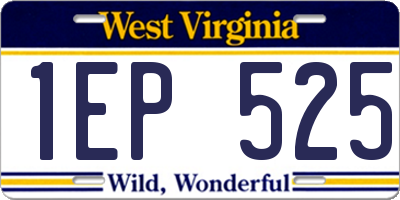 WV license plate 1EP525