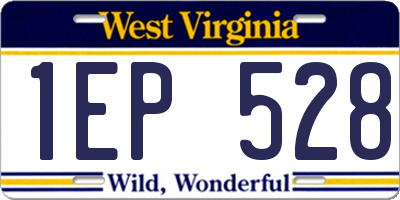 WV license plate 1EP528