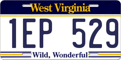 WV license plate 1EP529