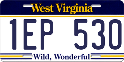WV license plate 1EP530