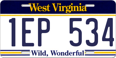 WV license plate 1EP534